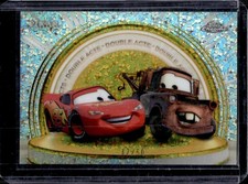 2025 Topps Pixar Gold Lightning McQueen Tow Mater Golden Mini-Diamond Etch #/50