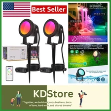 15W Waterproof RGB Spotlights with Timer and App Control for Garden Ambiance