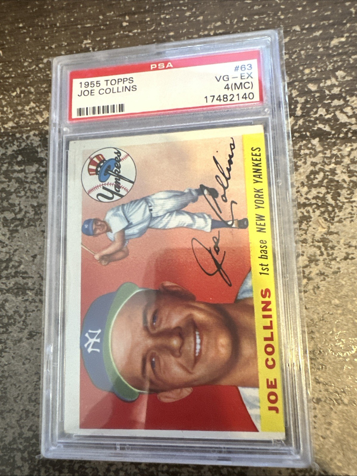 1955 Topps Baseball Joe Collins #63 PSA 4