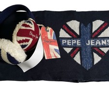 Pepe Jeans London Blue Small Girl s Snood Scarf Ear Muffs NWT