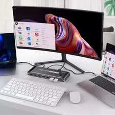 For Computer 100W 8K Type C KVM Switcher Splitter KVM Video Switcher Accessories