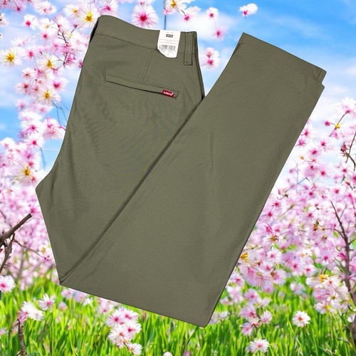 Pantalones Levi’s 511 Para Hombre Talla 34x32 Rendimiento Calce Ajustado Verde Cónico 5 Bolsillos - Imagen 4 de 24