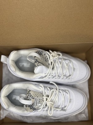 FILA Disruptor II Snake Women s Low Top Lace-Up Sneakers White/Gray 5XM01137-101