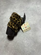 Cintura Fendi Vintage Unisex In Pelle e Pelliccia Leopardata - 90 cm