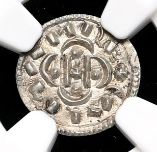 MEDIEVAL HUNGARY. Coloman 1095 1116. Silver Denar Cross type NGC MS61