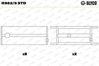Glyco Kurbelwellenlager H982/5 STD FüR Chevrolet Daewoo Lada Opel