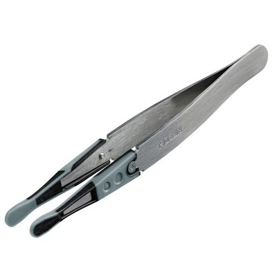 HOZAN P-645-J ESD/Elastomer-tip Tweezers, Spatula-style -- US Stock/Quick Ship!