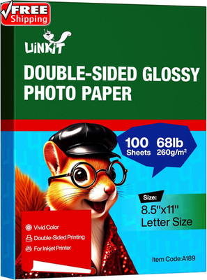 Thick Photo Paper Glossy Double Sided 100 Sheets 8.5X11 Heavyweight 68Lb 260Gsm