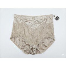 NEW Vintage 90s Delta Burke 3X Beige Nude High Waist Satin Panties Underwear