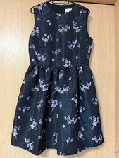 Red Valentino Violet Print Dress, Size 46, Elegant Flowy Fabric,