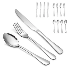 Silverware Set,Stainless Steel Knives Spoon Forks Set for Home, Kitchen and R...