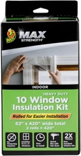 MAX Window Insulation Kit, Heavy Duty Shrink Film for 10 Windows, Clear