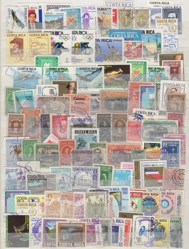 Collection of 100 Stamps from Costa Rica