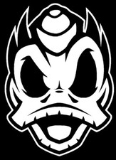Oregon Ducks Combat Duck Decal - Sticker Die Cut WHITE