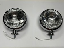 Vintage Fog Lights 5 Inches Clear Lens 12 Volts 35 Watts Pair Fits All Classics