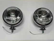 Vintage Fog Lights 5 inches Clear Lens 12 Volts  35 Watts Pair Fits All Classics