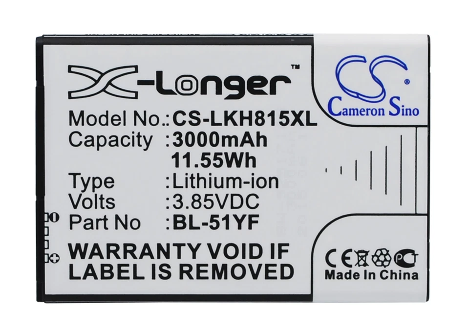 Li-ion Battery for LG X Mach X190 X190 Ray Dual SIM 3.85V 3000mAh - Image 2 of 4