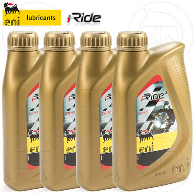 KIT 4 LT OIL 100% SYNTHETIC AGIP ENI 5W40 i-RIDE RACING 4T MOTORCYCLE / MAXI-SCOOTER