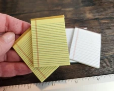 1:6 Scale Dollhouse MINI Two (2) Legal Pads, Lawyer, Teacher, Office, Business
