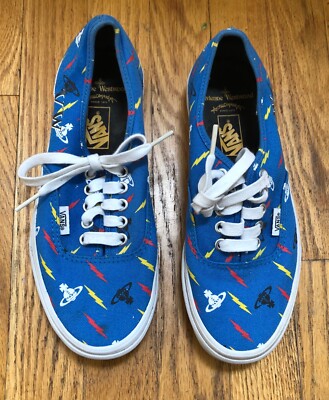 Vans Authentic Vivienne Westwood Thunderbolt Blue Size US 8 Women VGUC Free Ship