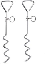 2x16" Pet Dog Tie Out Stake Ground Garden Screw Spike Pole Post Cable Wire Lead