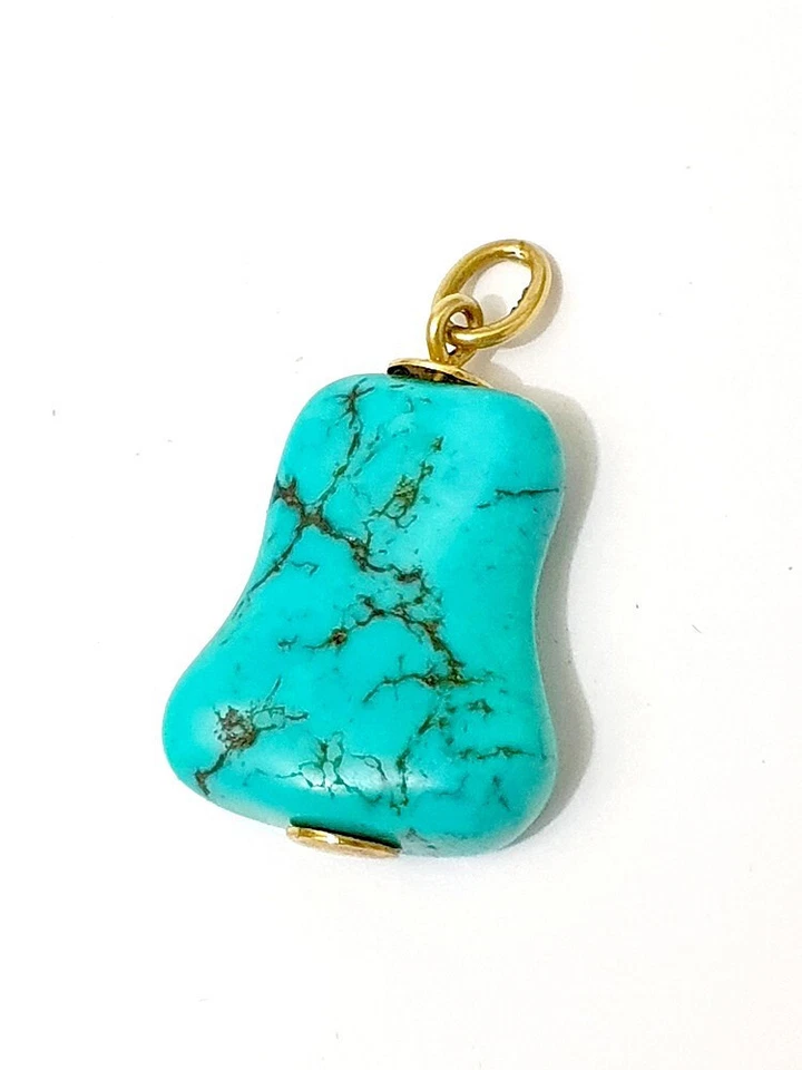 China Art Deco Türkis Anhänger mit 14K 585 Gold um 1930 - Bild 2 von 4