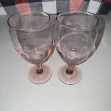 Set of 2 Libbey PREMIERE PLUM 7" Stemmed Iced Tea Glasses