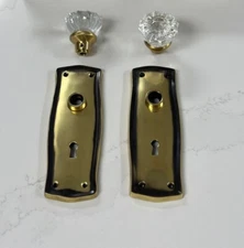 Nostalgic Warehouse DBL Dummy Set Prairie Plate and Crystal Knob Antq Brass