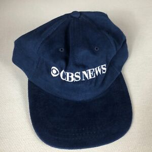 CBS News Strapback Hat VTG Dad Cap Navy Blue White Adult Mens Womens One Size