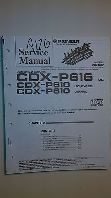 Pioneer cdx-p616 p610 service manual original repair book stereo cd player