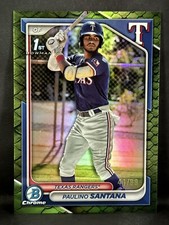 Paulino Santana 2024 Bowman Chrome 1st Prospects Green Reptile Refractor /99