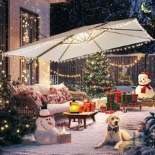 HOTIME 10x10 ft Cantilever Patio Umbrella Outdoor Large Square Umbrella Sunshade