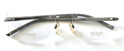 SKAGA 2542U 504 TITANIUM SCANDINAVIAN DESING GRAY RIMLESS EYEGLASSES 55-18-140