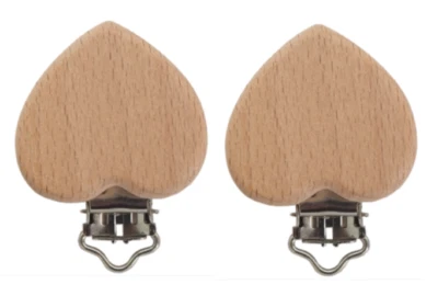 HANDARBEIT-LIEBLINGSLADEN 2 Schnullerclips natur Holzclip Babyclip DIN EN 71 schadstofffrei Nuckel