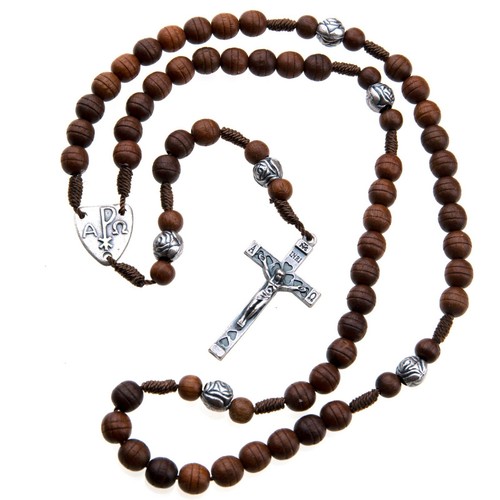 Brown Wood Pocket Rosary Beads 7mm 