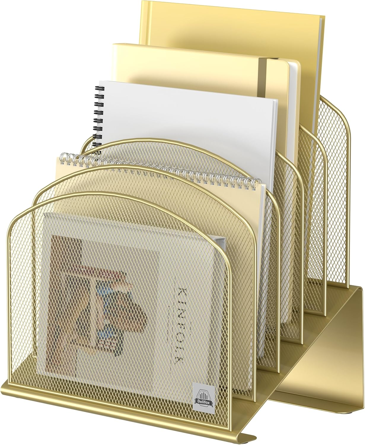 Metal 5-Section Vertical File Organizer for Inclined Desks-image