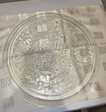 Les Verreries de Saint Gobain Noel Christmas Tree Clear Serving Platter 12.5”