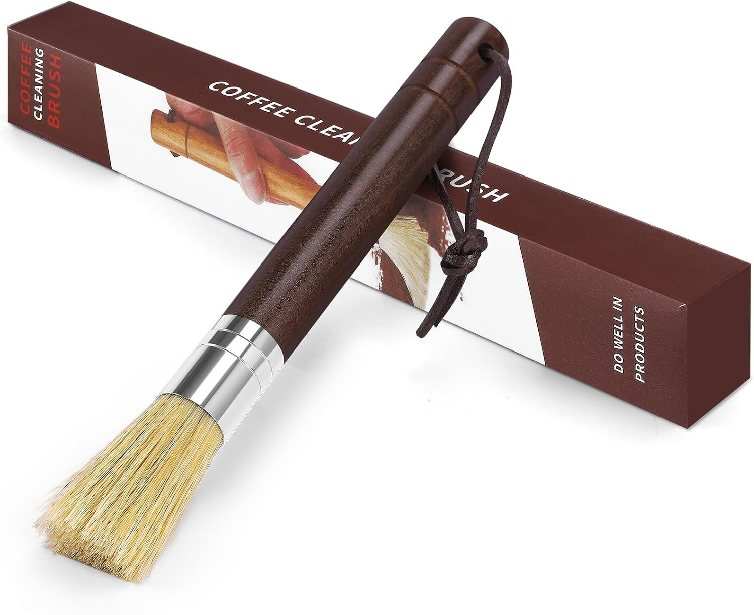 Coffee Grinder Cleaning Brush, Espresso Machine Brush Cleaner Tool with Wooden H