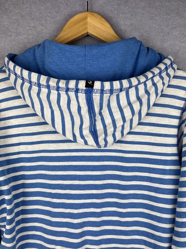 Womens Hoodie Rip Curl Embroidered Logo Blue White Stripes M Medium Vintage - Picture 8 of 12