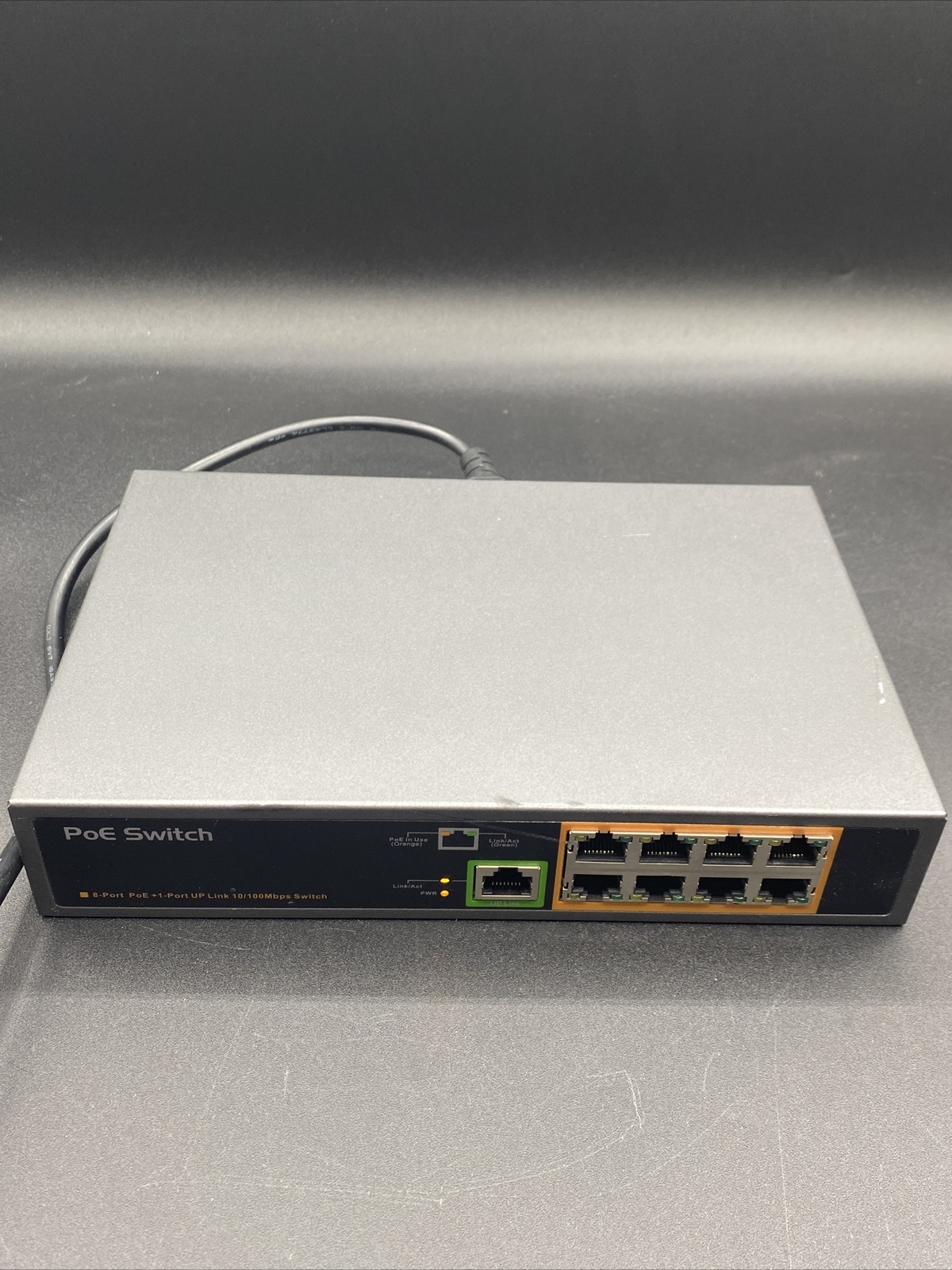 Genuine BV-Tech POE-SW801 8-Port PoE+ Unmanaged Switch Tested Working w PWR CORD