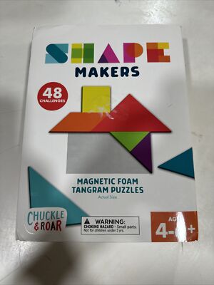 Chuckle & Roar Shape Makers - Magnetic Foam Tangrams Puzzles Game 48 Challenges