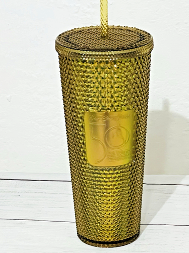 Starbucks Disney World 50th Anniversary Gold Studded Tumbler Tasse & Strohhalm Neu in OVP - Bild 2 von 17