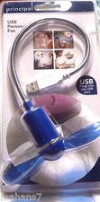 Dark Blue USB Personal Flexible Mini Cooler Fan by Principal, USB 1.1 or 2.0
