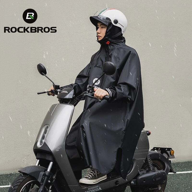 Electric Bike Raincoat Stormproof Large Hood Outer Bicycle Walking Rain Poncho - Image 2 of 4