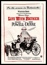 1947 William Powell Irene Dunne Elizabeth Taylor Life With Father Film Print Ad