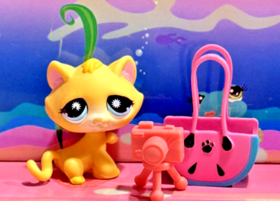 Chaton Littlest Pet Shop Hasbro Authentique - Figurine De Chat Tabby Mignon - Collection LPS