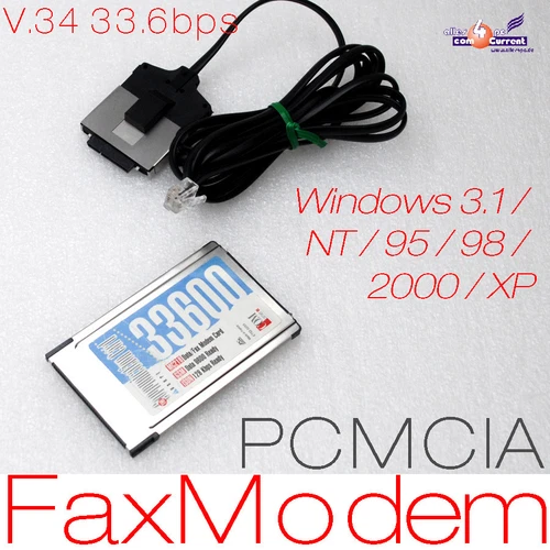 Fax Modem voyager 33.6 PC Carte pcmcia pour Notebook avec Câble Pilote Doux