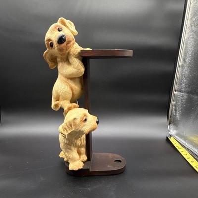 Big Sky Carvers Golden Retriever Dog Figurine Resin/Wood Handmade w/ Stand