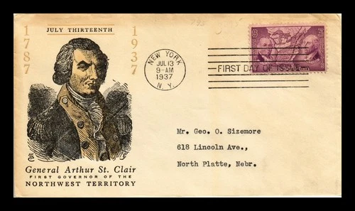 US COVER NORTHWEST TERRITORY ORDINANCE FDC SCOTT 795 LINPRINT CACHET