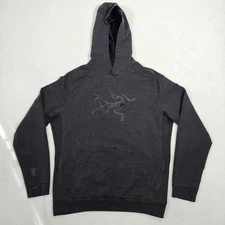 Arc'teryx Hoodie Mens L Archaeopteryx Black Pullover Tonal Logo Kangaroo Pocket